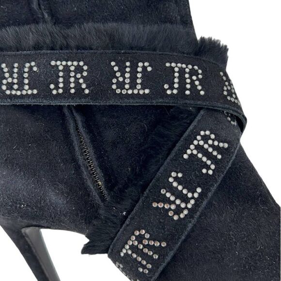 Vintage JOHN RICHMOND Women Boots US 9 EU 39 Zip-Up Suede Leather High Heels - Picture 6 of 13